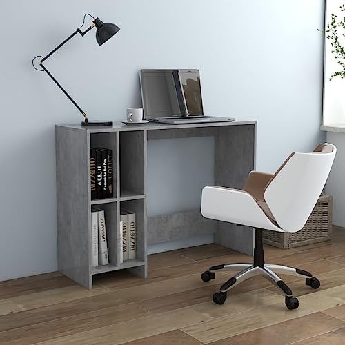 KTHLBRH tavolo da lavoro Scrivania da Ufficio Scrivania per Computer scrivania studio Scrivania Grigio Cemento 102,5x35x75 cm in Truciolato Adatto per uffici, ecc
