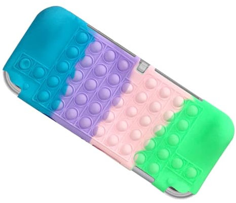 SDTEK Case Compatible with Nintendo Switch OLED, Bubble Fidget Pop Soft Silicone Phone Cover (Blue/Purple/Pink/Green)