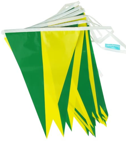 Goodymax® Wimpelkette 10 m Design Grün-Gelb 2-farbig - viele weitere Farben & Farbkombinationen zur Auswahl