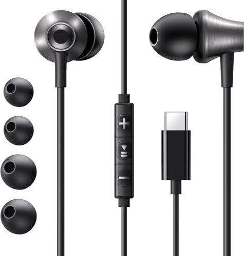 UGREEN HiTune USB C Kopfhörer mit Kabel, In-Ear Magnetkopfhörer mit Lautstärkeregler HiFi Sound Kompatibel mit iPhone 16 Serie Galaxy S24 S23 S22 Serie iPad Pro Air Android usw
