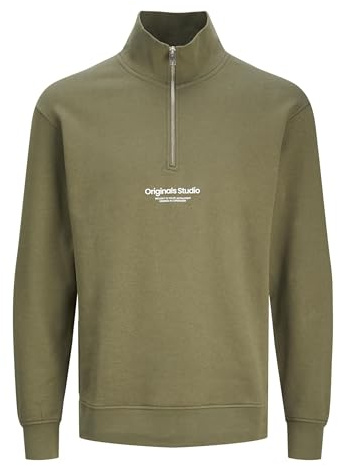 JACK & JONES Male Sweatshirt mit halbem Reißverschluss Text Sweatshirt mit halbem Reißverschluss