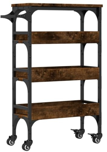 vidaXL Küchenwagen Räuchereiche 53x20x76 cm Holzwerkstoff