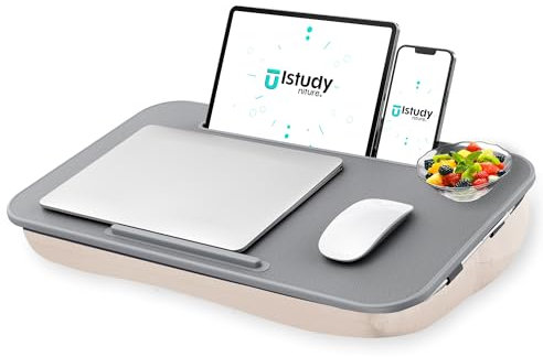 Schoßschreibtisch mit waschbarem Kissen, passend für Laptops bis zu 43,2 cm (17 Zoll), tragbarer Laptop-Schreibtisch und Ständer, Bettschreibtische und Tablett zum Schreiben, Lesen, Arbeiten, Spielen