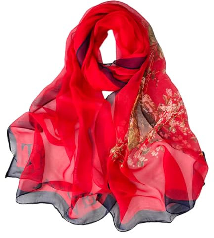 FAIRYGATE Schal Damen Dünn Schal Damen Luxuriöse Bedruckt Schals Weich Leicht Halstuch Lang für Feder Sommer Herbst Winter B7216