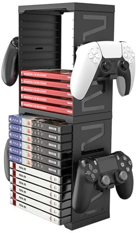 Nicoone Soporte de almacenamiento de videojuegos para PS5, PS4, Xbox, Nintendo Switch, caja de tarjetas de juego, 24 juegos