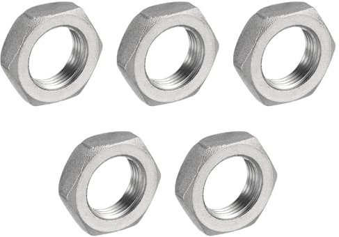 QUARKZMAN 5Stk Guss Rohr Fitting Sechskant Kontermutter 304 Edelstahl Sechskant Kontermutter 3/8 Innengewinde (DN10) für Festwasser Besen und Unterboden Reiniger