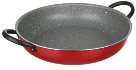 KASANOVA Poêle 34 cm Rouge Gran Family Anti-Adhésif Greblon 6 Couches