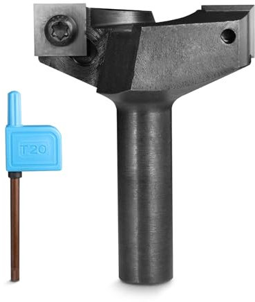 Genmitsu CNC Spoil Board Surfacing Router Bit, codolo 1/2 diametro di taglio 5,1 cm 2 ali, fresatrice CNC appiattimento lastre fresatrice, inserto in carburo per legno intaglio, 2RBE01A