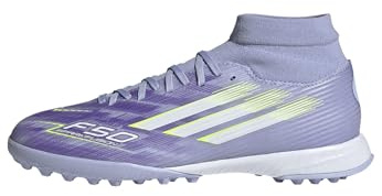 adidas Women's F50 SPARKFUSION League W Mid Turf Football Boots, Violet Tone/Lucid Lemon/Purple Rush, 6.5 UK