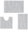 COMPOLICY Chenille Bathroom Mat Sets 3 Piece, U-Shaped Contour Toilet Rug Bath Mat Set, Non Slip Soft Absorbent Bath Mats Home Decor Accessories, Bath Mat Sets for Bathroom (Light Grey)