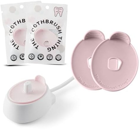 The Toothbrush Thing: Electric Toothbrush charger cover. Compatible with Oral-B. No more gunk, improves hygiene, charger friendly (Pastel Pink)