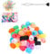 Telooco 50Pcs Multicolor Silicone Hair Beads for Kids, Round, Colorful, Bulk, with Elastic Rubber Bands, Quick Beader Storage Box, Kids Braid Beads, Hair Accessories for Braids, Ponytail