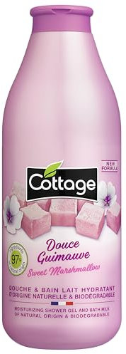 Cottage Marshmallow 2 in 1 Shower & Bath Milk Body Wash with Natural Ingredients & Vitamin E for Softer, Smoother & Moisturising Skin | pH Neutral Body Cleanser Shower gel for Women, 750ml