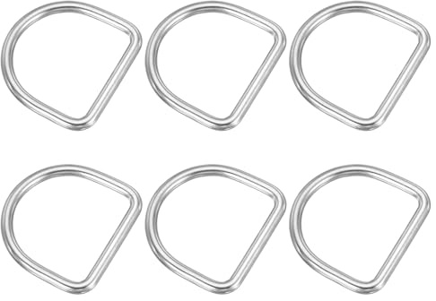 PATIKIL Metall D-Ringe, Edelstahl Halbrunder D-Ring, Taschenzubehör, Metallringe, DIY Zubehör für Gürtel, Nähen, Hundehalsbänder, Karabiner, Gurtbänder