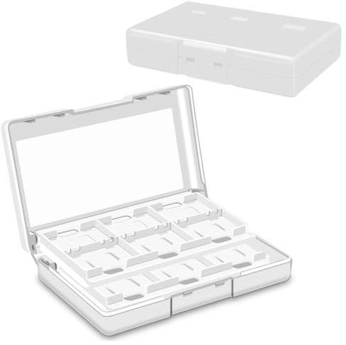 PYEUIFT Playing Card Storage Box for Nintendo Swi/OLED/Lite, Transparent Portable Game Cards Storage Box with 24 Game Card Slots, Micro SD Card Slots