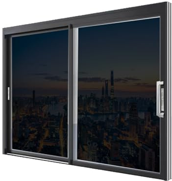 Uv Fensterfolie Sonnenschutz Innen 120 x 200 cm mit Uv-Schutz Und Hitzeschutz Sichtschutzfolie Fenster Selbsthaftend Spiegelfolie Fenster für Außen & Innen, Schwarz