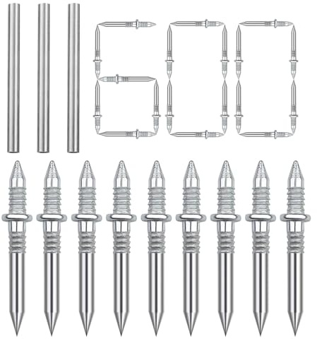 600 chiodi senza cuciture con filo per base a doppia testa, chiodi in cemento, battiscopa Invisible Safety Screws, chiodi in acciaio, chiodi decorativi per pareti in cemento, con strumento specifico