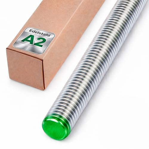 Lun Fix Gewindestange M16 1 Meter DIN 976 mit Vollgewinde zuschneidbar | aus Edelstahl A2 V2A für Metallbau Holzbau Montage Außenbereich