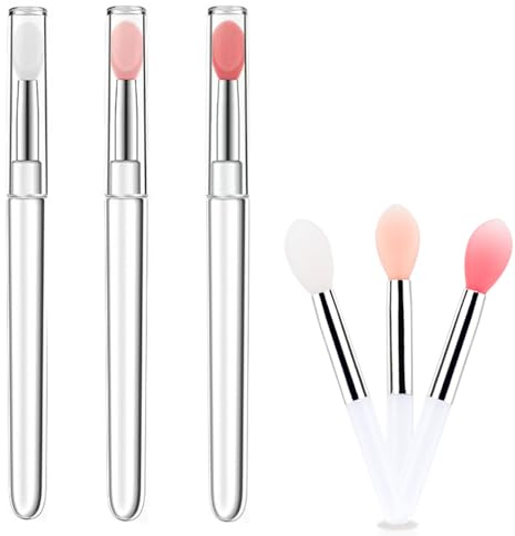 Silicone Lip Brush,6 PCS Lip Gloss Brush Applicator Reusable Lip Brushes for Lipstick Balm Gloss Stick(Dry wet universal,3 Pcs length 4.33inch and 3Pcs length 1.97inch)