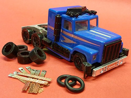 WIM-Slotcar 6-STÜCK Reifen VORNE/HINTEN + 8 Schleifer für Carrera Servo 140 V1 LKW`s
