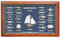 Sea-Club Knotentafel mit 19 Knoten DE Knotenbild Holz/Messing/Glas 51x31cm