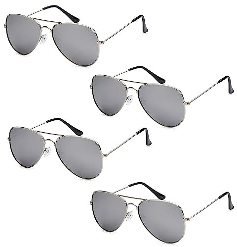 Got Shades Aviator Sunglasses for Men & Women, 4 Pack