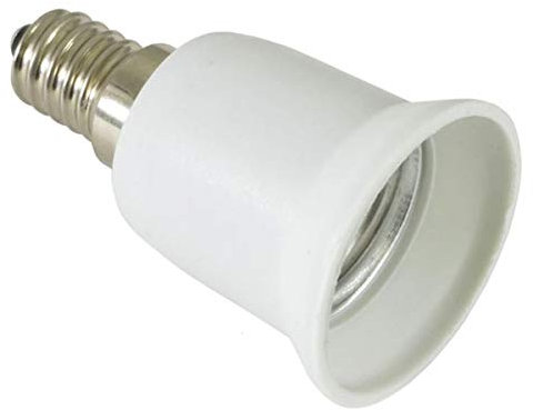 OmniaLaser OL-E14E27 Adattatore Convertitore da E14 ad E27, Plastica, 40 watts, Bianco