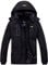 Wantdo Giacca da Sci Montagna Invernale Parka da Neve Caldo con Cappuccio Cappotto da Snowboard Giubbotto da Escursionismo Impermeabile Donna Nero L
