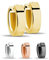 Treuheld® | Klassische, eckige Creolen/Ohrringe | 925 Sterling Silber | 4mm x 13mm | Gold | Klappcreolen für Damen und Herren | Set Paar