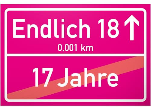 DankeDir! Volljährig (17 Jahre) Ortsschild rosa Geschenk 18. Geburtstag bester Freund Freundin Geschenkidee Geburtstagsgeschenk Volljährigkeit Kleines Geschenk 18er Geburtstagsparty