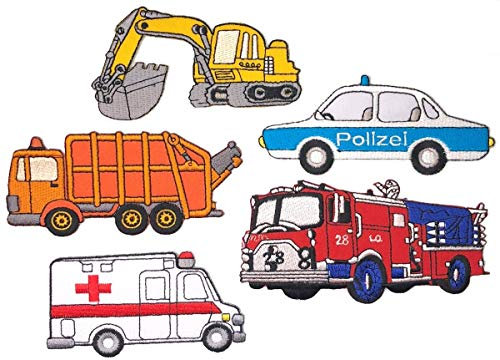 i-Patch - Patches - 0122 - Feuerwehr - Polizei - Müllwagen - Traktor - Krankenwagen - Auto - Flicken - Aufnäher - Badges - Bügelbild - Aufbügler - Iron-on - Applikation - zum aufbügeln - Patch