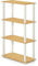 Furinno Turn-S-Tube 4-Tier Multipurpose Shelf Display Rack with Square Tube, Beech/White