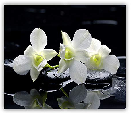 Tulup Tabla De Cortar Cocina 60x52cm - Vidrio Protector De Placa De Induccion - Orquídea