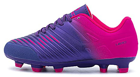 LEOCI Scarpe da Calcio per Bambini Ragazze Bambini Piccoli Scarpe da Calcio Sportive con Terreno Solido