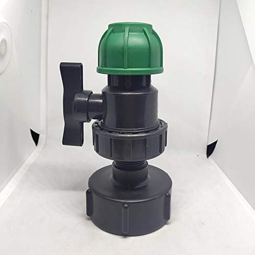 TF Adaptateur IBC, robinetterie de réservoir IBC S60 x 6 Adaptateur Connecteur d'eau Kit de raccordement pour sortie de tuyau d'arrosage 32mm