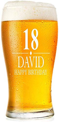 ukgiftstoreonline Engraved Personalised Birthday Pint Beer Glass Gift for Him