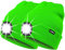 ATNKE 2Pcs Neue Warme LED beleuchtete Mütze,Unisex USB wiederaufladbare Laufmütze Ultra Bright 4 LED wasserdichte Lichtlampe Mehrfarbig/Fluorescent Green