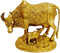 MessingStatue Kamdhenu Kuh mit Kalb – Nandi Idol – Kamadhenu goldene Farbe Kuh und Kalb Set – MessingIdol – für Glück, Wohlstand, Geschenk, Heimdekoration, Skulptur, Statue – 10,2 cm Gewicht –