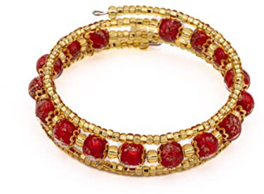 Sospiri Venezia Bracelet Femme composé de 7 Perles en Verre Diamètre 8 mm Bracelet en Verre de Murano Original Bijou Idée Cadeau Made In Italy Certifié (Violet)