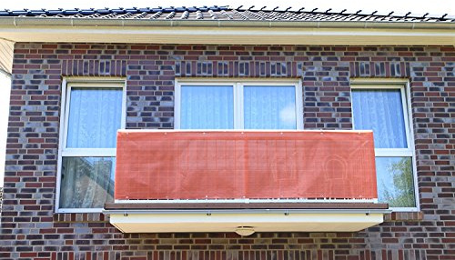 Smart Deko 90x500cm, Terrakotta PE Balkonsichtschutz, Balkonverkleidung, Windschutz, Sichtschutz und UV-Schutz für Balkon, Gartenanlagen, Camping und Freizeit (90x500cm, Terrakotta)
