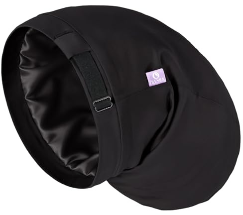 OLESILK Silk Lined Sleep Cap for Women, Bonnet Hair Cover Sleep Night Hat Sleeping Slouchy Beanie Cap for Frizzy Hair
