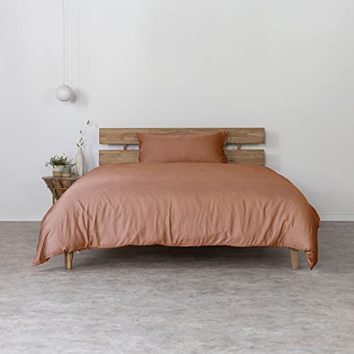 AGA.PIE Bambus Lyocell Bettwäsche-Set 135x200 + 80x40 cm - Rost-Braun, 100% Bio Oeko-Tex 100, für Allergiker, Antibakteriell, Ganzjahres-Bettwäsche, Atmungsaktiv, Geruchshemmend, Besonders sanft