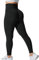 Yiifit High Waist Seamless Yoga Pants Tummy Control Workout Running Exercise Gym Fitness Leggings Black L