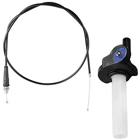 Junhui Gaszuggriff mit Kabel Schwarz, 7/8 Zoll Lenker Handgriffe Quick Turn Twist Gasgriff Kabel Kit Schnellgasgriff Ersatzteil Drehgriff für 50-250CC ATV Quad Pit Dirt Bike