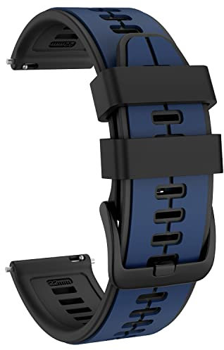 ISABAKE 22mm Silikon Armband für Garmin Vivoactive 4/Venu 2/Galaxy Watch 46mm,22mm Sport Weiches Silikon Uhrenarmband für Huawei Watch GT2/Gear S3 Frontier/S3 Classic/Ticwatch Pro S2/E2