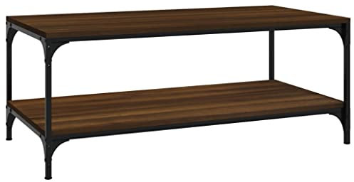 vidaXL Table Basse, Table d'Appoint avec Pieds Réglables, Bout de Canapé, Meuble de Salon Salle de Séjour, Industriel, Chêne Marron Bois d'Ingénierie