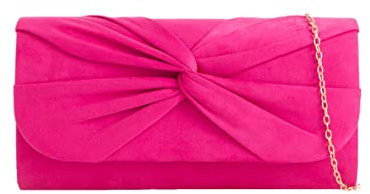 A2ZUKFASHION Womens Ladies Pleated Suede Clutch Bag Wedding Purse Party Prom Evening Handbag