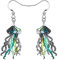 NEWEI Cute Emaille Wal Oktopus Qualle Hai Ohrringe Seepferdchen Strand Schmuck für Damen Frauen Mädchen Meerestiere Geschenke (Grüne Qualle)