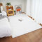 Ghouse Kurzflor Wohnzimmer Teppich Schlafzimmer Matte Moderner Home Flauschig Weich Teppiche für Kinderzimmer Anti-Rutsch Unterseite Waschbarer Teppich 150x215 cm Weiß