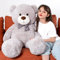 MorisMos XXL Teddybär 120 cm groß -Grau Teddy Bär Stofftier Plüschtier Kuscheltier mit süßer Schleife, großes riesen Teddy Weiches Freundin